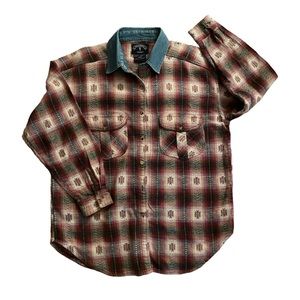 Vintage Solutions Women's Flannel Long Sleeve Button Down Multicolor Size M